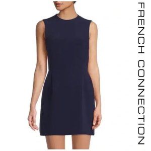 Navy French Connection Sleeveless Sheath Dress, Size 2